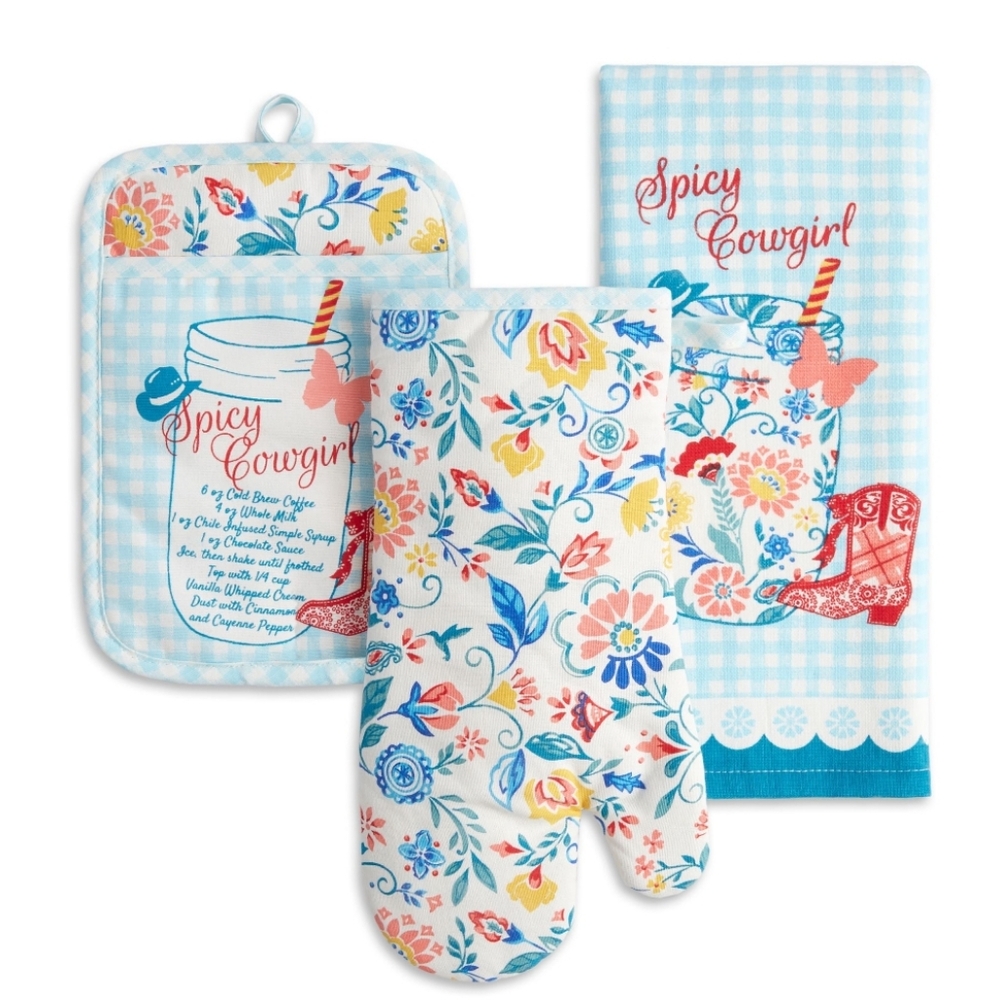New Pioneer Woman Spicy Cowgirl Kitchen Towel Set